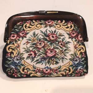 Vintage Floral Tapestry Mini Clutch Handbag